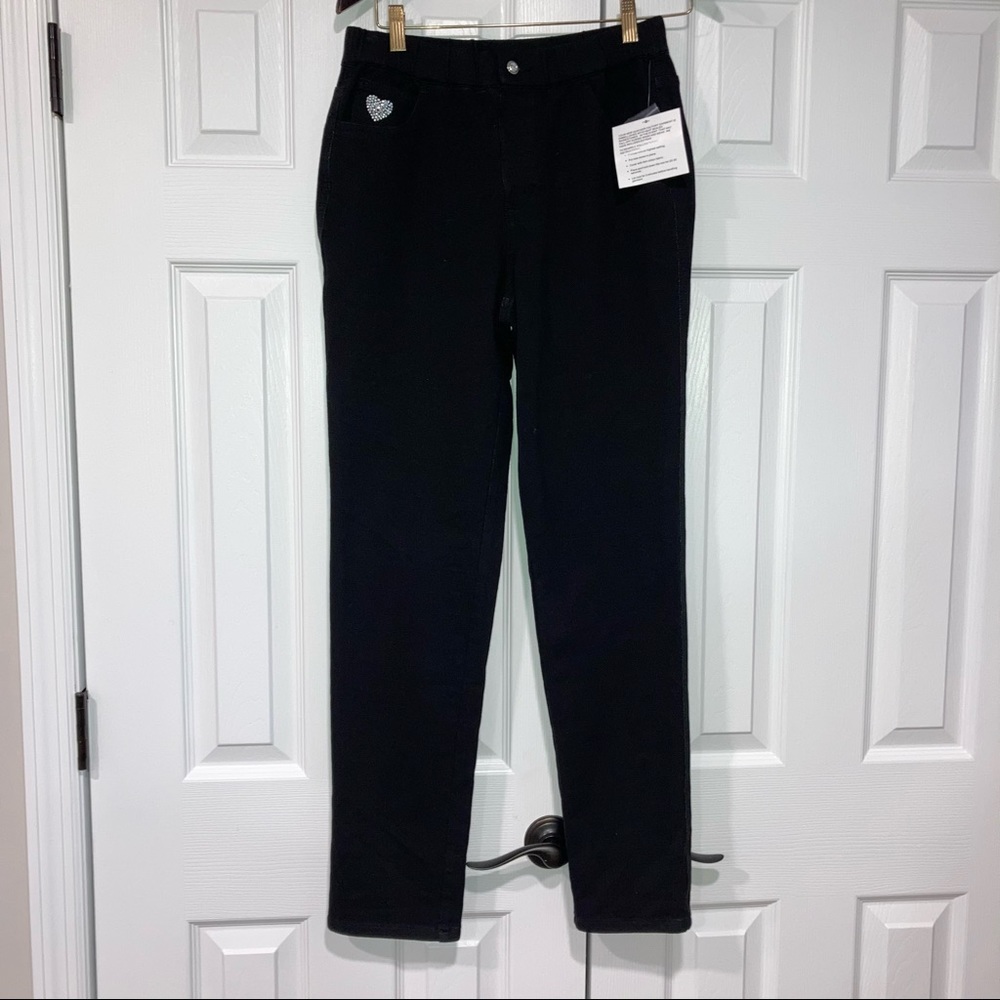 NWT Dream Jeannes by Quacker Factory XS  Black Jean Leggings Jeggings